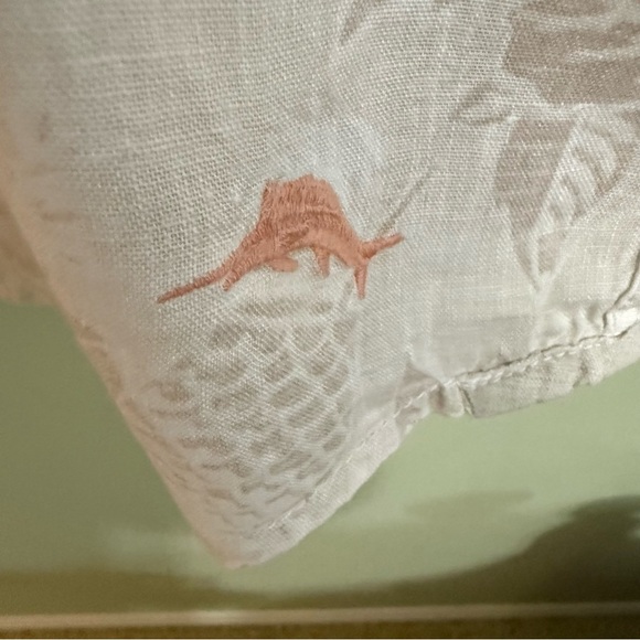 Tommy Bahama Cream Button Down linen Shirt - Picture 5 of 7